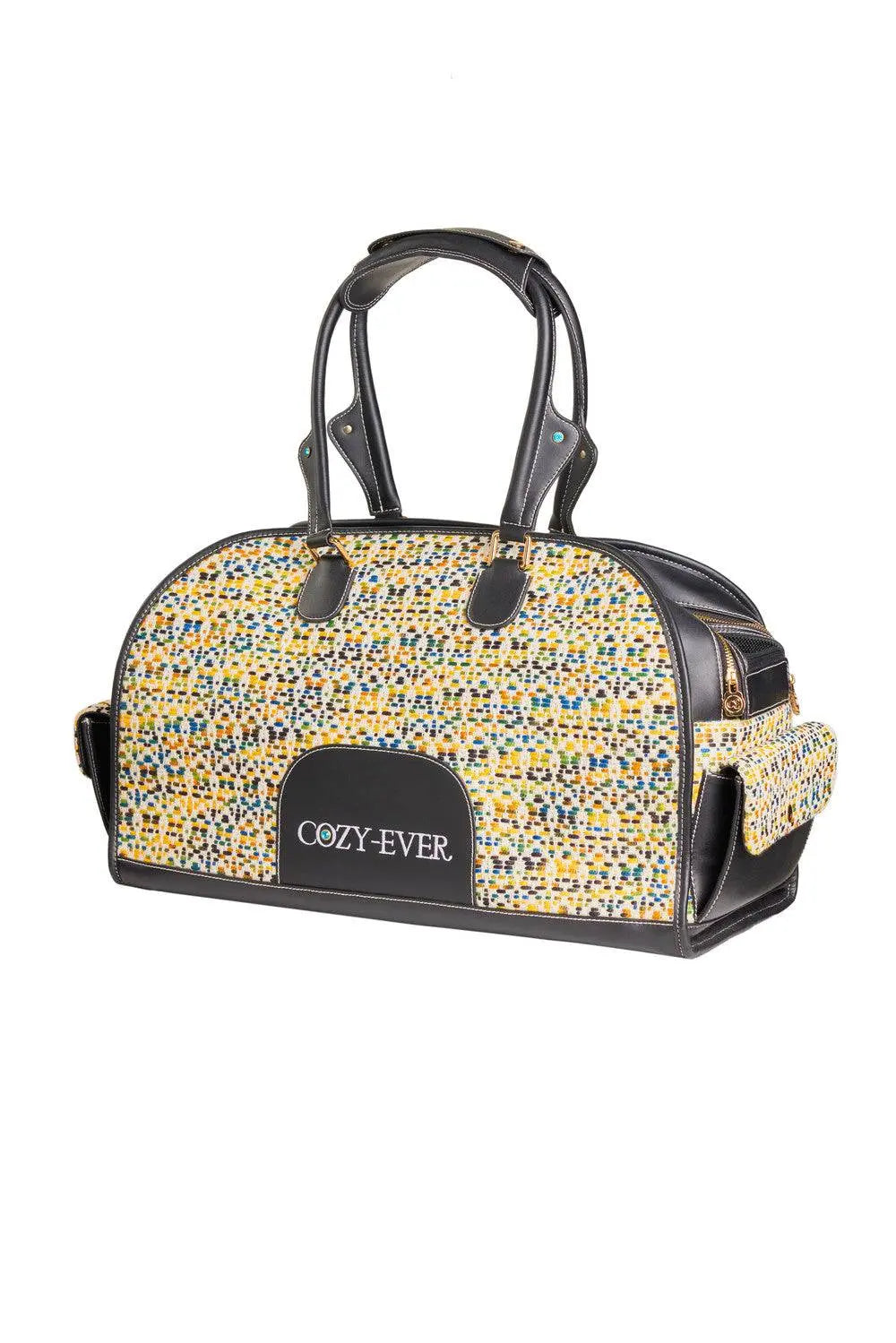 Yellow Tweed & Black Microfiber Pet Carrier | Dance on Broadway