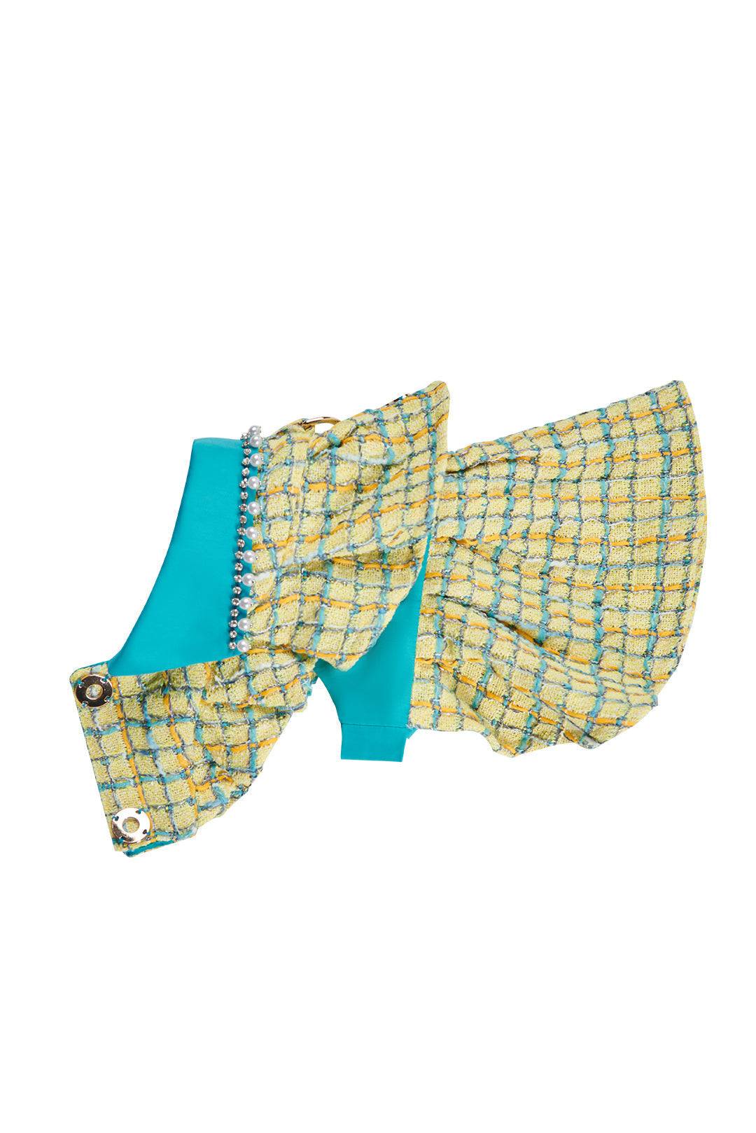 Yellow Tweed & Cape Robe Design Petwear|COZY-EVER