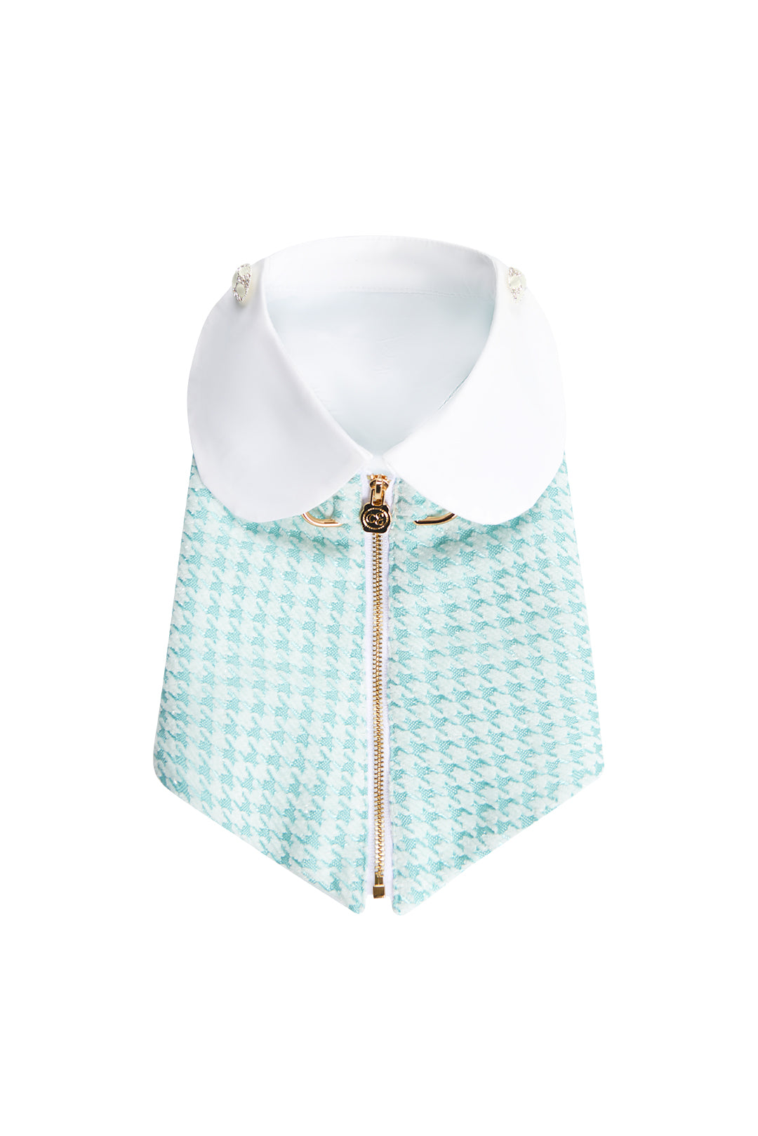 Tweed & Rhinestone Button Accent Petwear|COZY-EVER
