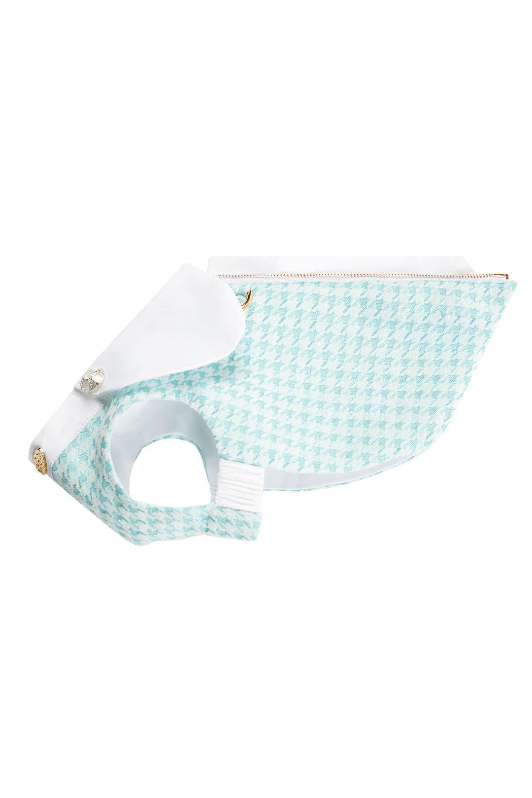Tweed & Rhinestone Button Accent Petwear|COZY-EVER