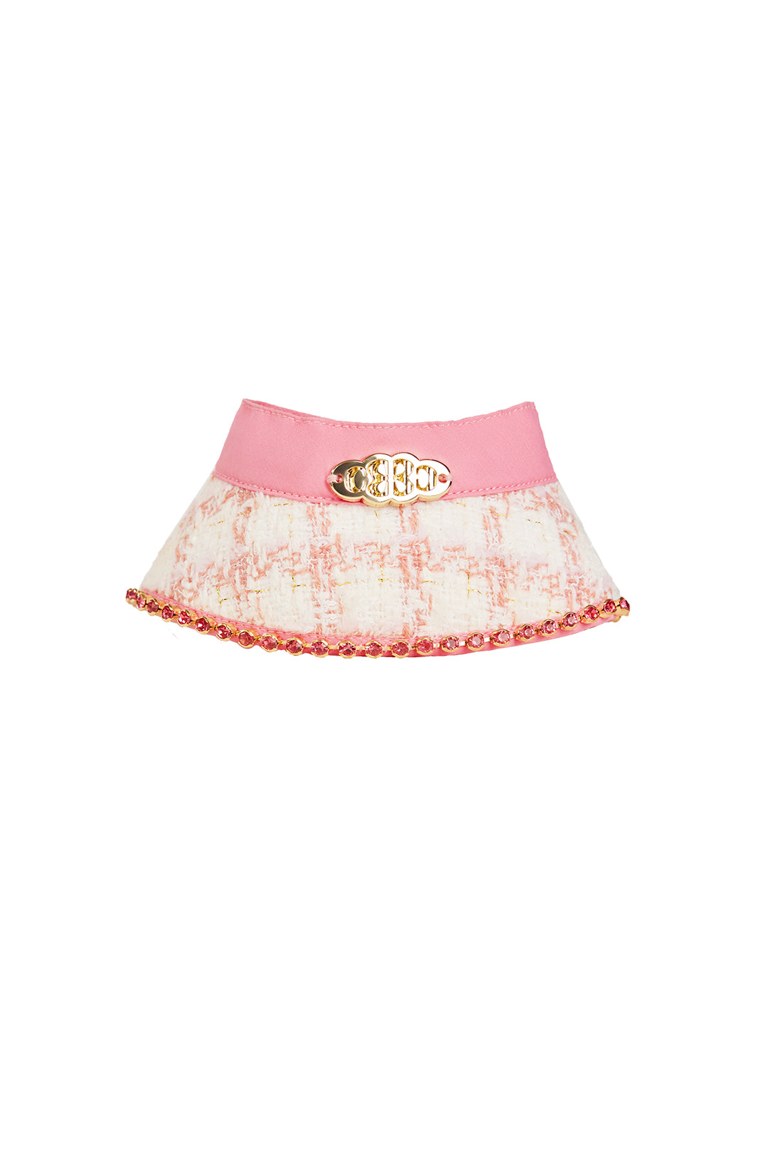 The Gilded Age Alice Pet Bib – Pink Rhinestones & Tweed Elegance - COZY-EVER