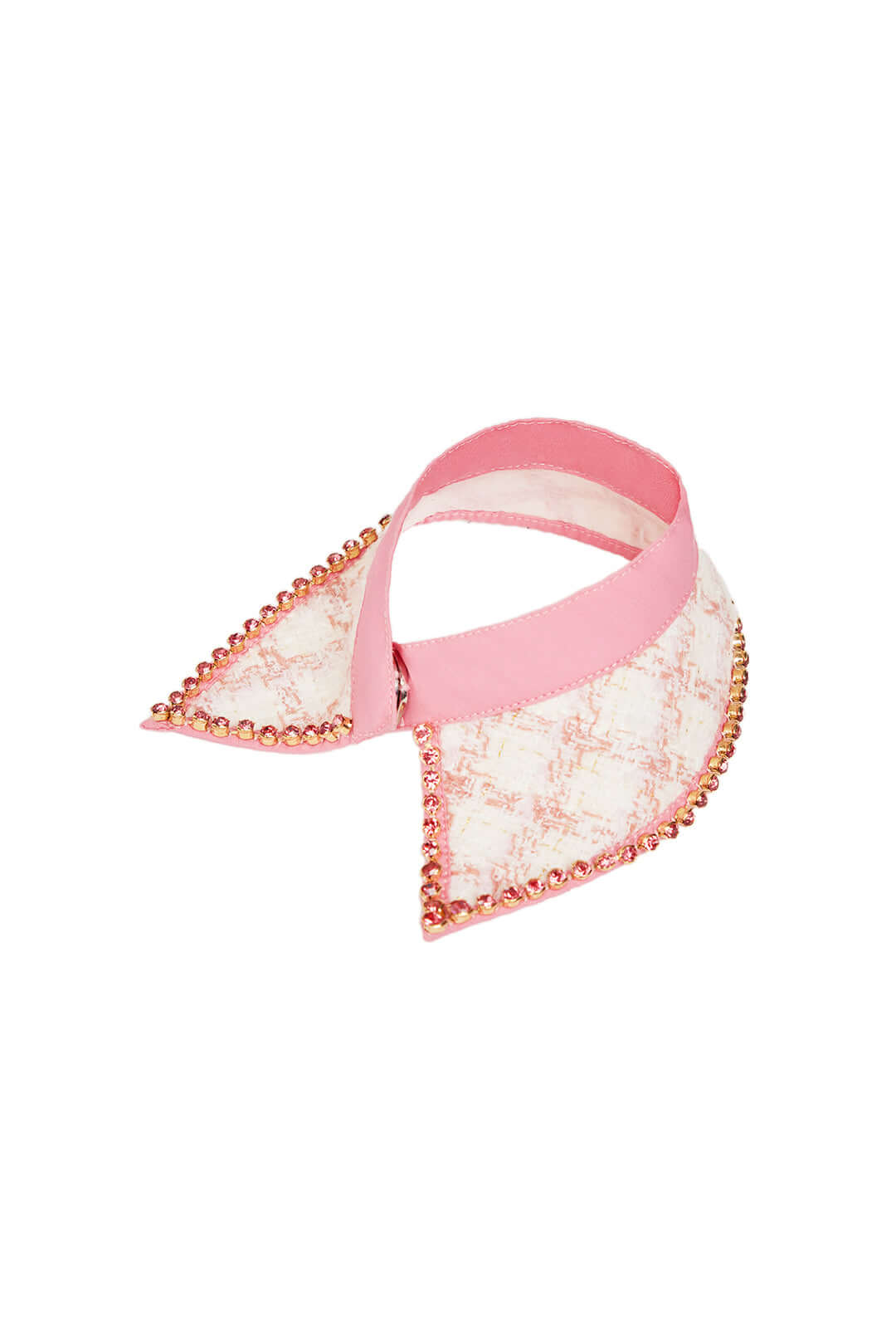 The Gilded Age Alice Pet Bib – Pink Rhinestones & Tweed Elegance - COZY-EVER