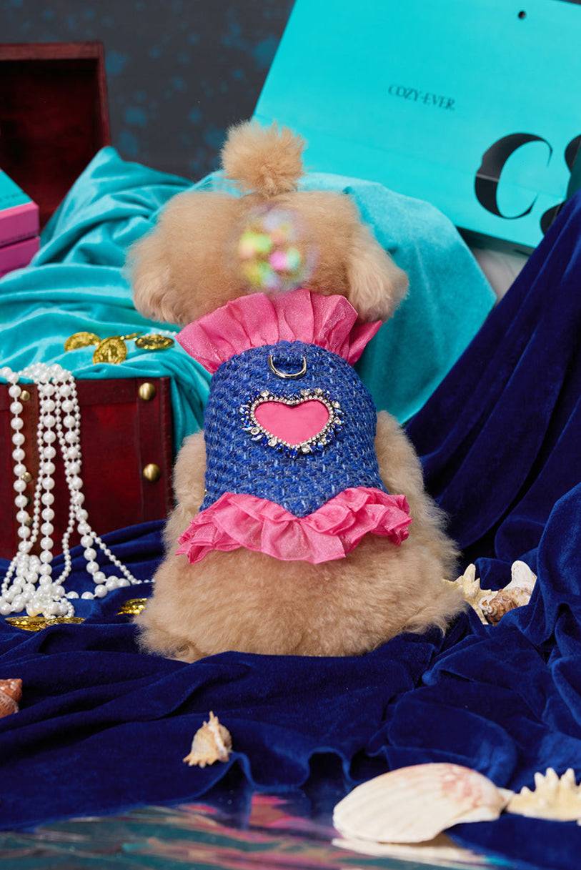 Deep Blue Tweed & Eternal Heart Design Petwear｜COZY-EVER